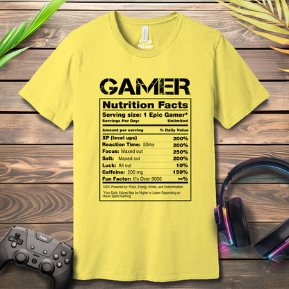 Gamer Nutritional Facts T-Shirt